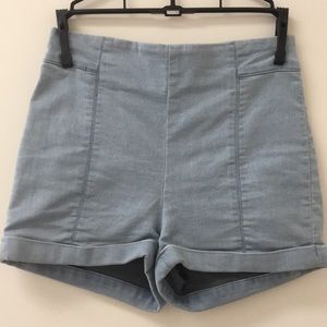 Light Wash High Waisted Jean Shorts